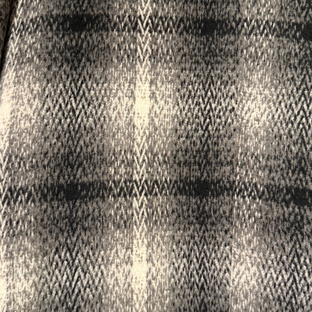 Plaid Coat with Removable Faux Leather bib - Picture 12 of 12